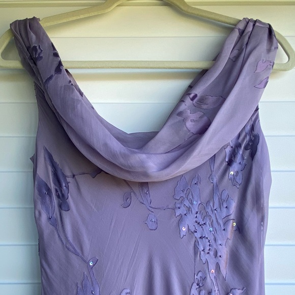 Alex Evenings Floral Y2K Purple  High/low Chiffon/Silk  Dress - Picture 9 of 14